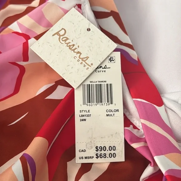 Raisins Curve Trendy Plus Size Sella Ruffled Tankini Top NWT - Picture 4 of 4